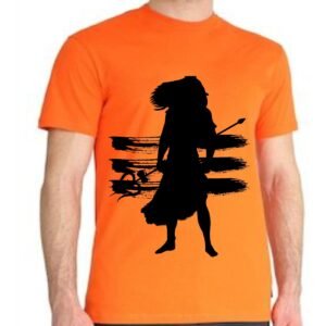 Lord Shiva Warrior Silhouette T-Shirt | Om Trishul Design